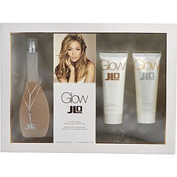 Glow By Jennifer Lopez Edt Spray 3.4 Oz & Body Lotion 2.5 Oz & Shower Gel