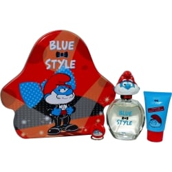 Smurfs 3D By First American Brands 3 Pieces Papa Smurf With Edt Spray 3.4 Oz & Shower Gel 2.5 Oz & Key CHairn (Blue &