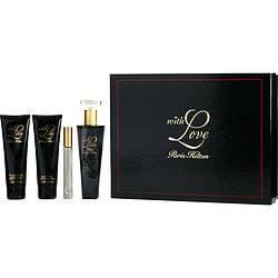 Paris Hilton With Love By Paris Hilton Eau De Parfum Spray 3.4 Oz & Body Lotion 3 Oz & Shower Gel 3 Oz & Eau De Parfum Roll On 0.2 O