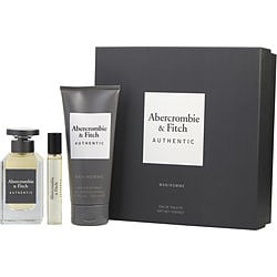 Abercrombie & Fitch Authentic By Abercrombie & Fitch Edt Spray 3.4 Oz & Body Wash 6.7 Oz & Edt 0.5 O