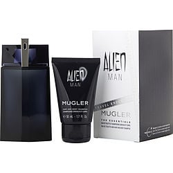 Alien Man By Thierry Mugler Edt Refillable Spray 3.4 Oz & Hair And Body Shampoo 1.7 Oz (Travel) O