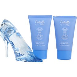 Cinderella Blue By Disney Eau De Parfum Spray 2 Oz & Body Lotion 2.5 Oz & Shower Gel